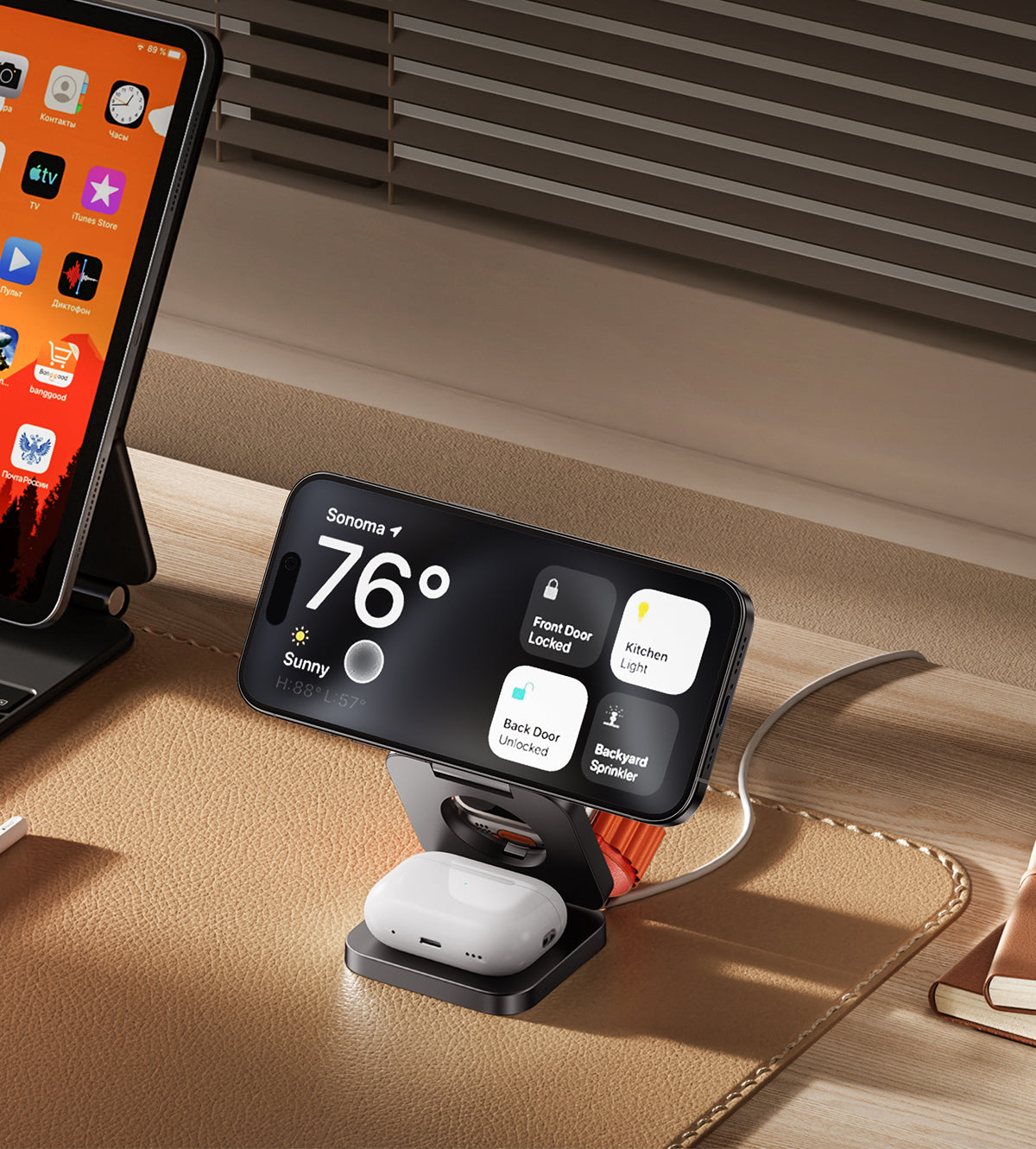 KUXIU X55 三合一可折疊磁性無線充電器和支架