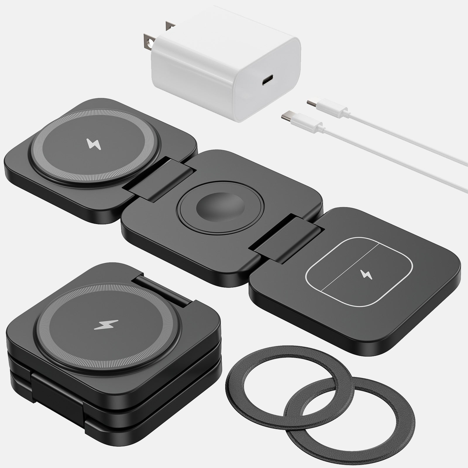 KUXIU X55 Ultra 3-w-1 Składana Magnetyczna Stacja Ładowania Bezprzewodowego dla Samsunga