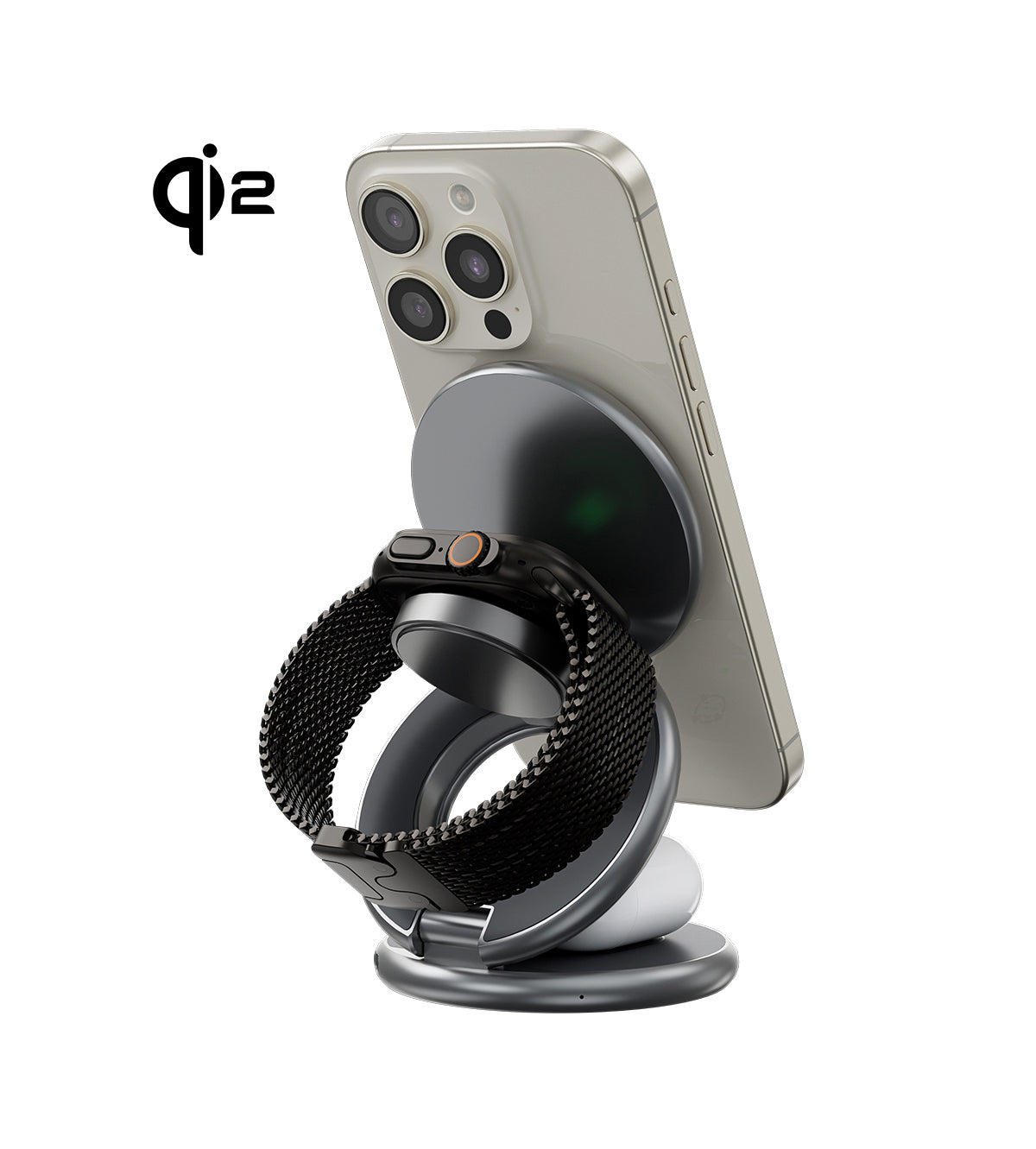 Station de charge magnétique sans fil pliable 3 en 1 KUXIU X63Q Qi2