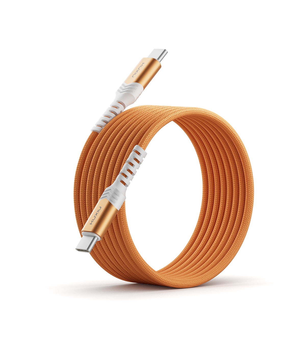 KUXIU 240W マグネット式自動巻きケーブル(USB-C to USB-C)- コズミックオレンジ