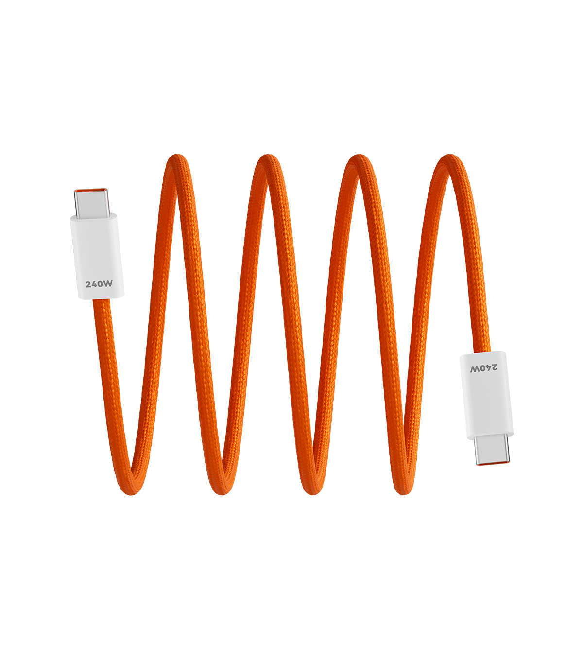KUXIU 240W Magnetic Auto-Coiling Cable (USB-C to USB-C) - Cosmic Orange