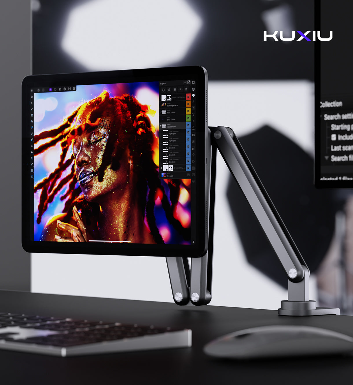 KUXIU X36 Magnetischer Flexibler Faltbarer Ständer für iPad – Space Gray