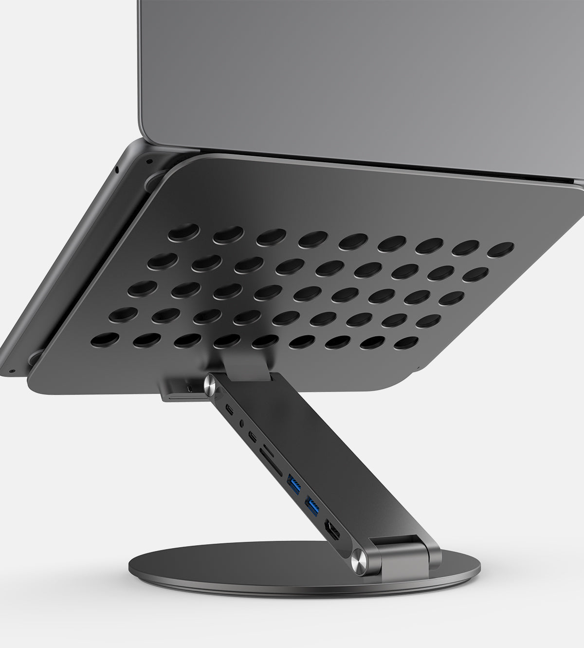 KUXIU X53 人體工學筆電支架,內建8合1擴充埠