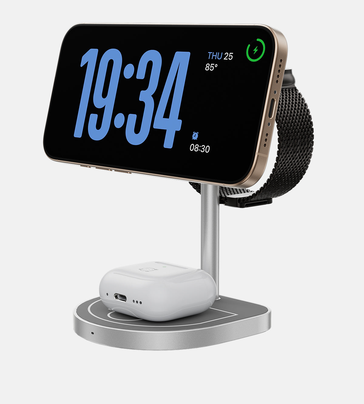 KUXIU 3-Point Power Kreativer 3-in-1 MagSafe-Ladeständer - Grau