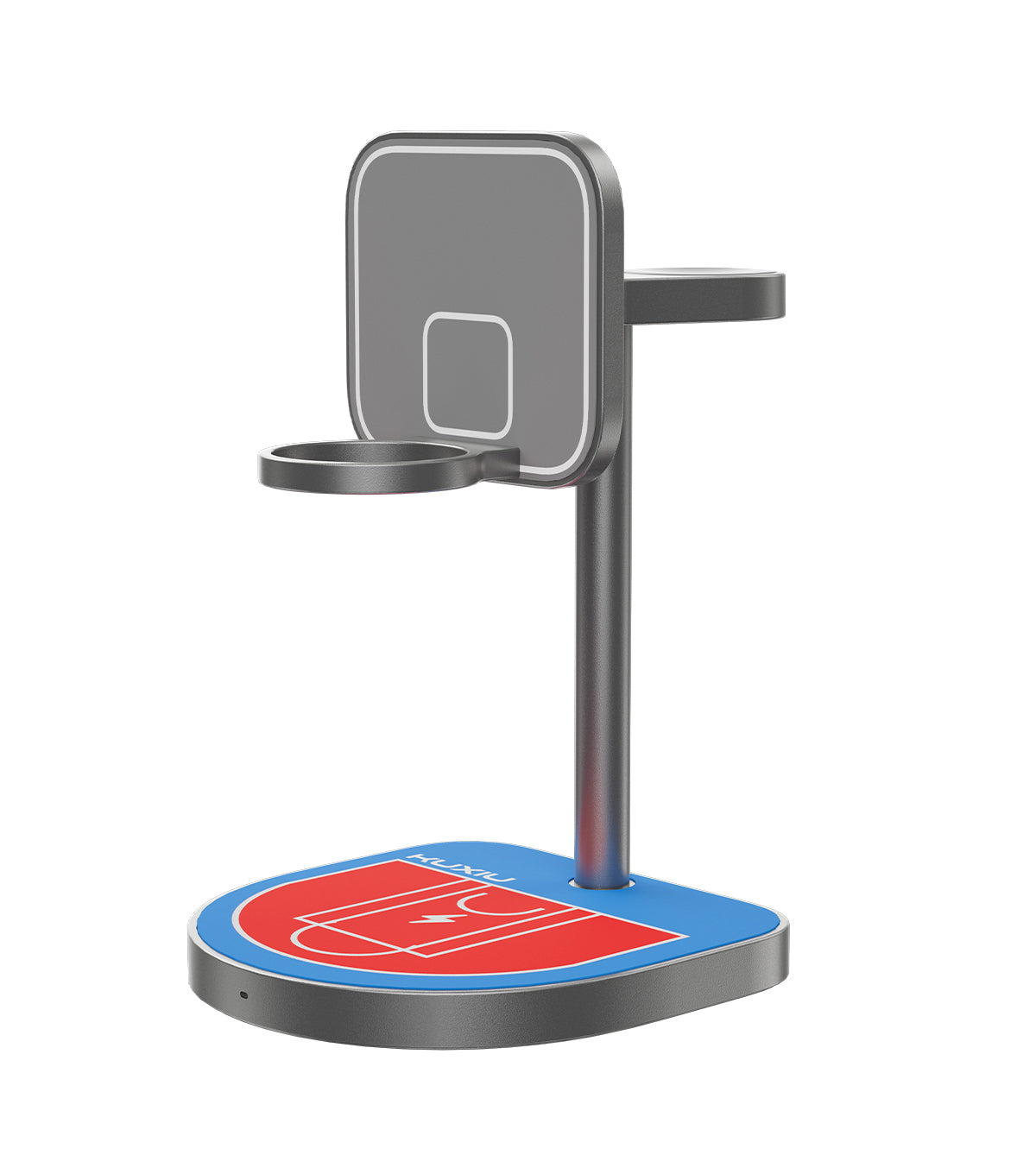 KUXIU 3-Point Power Supporto di Ricarica MagSafe 3-in-1 Creativo – Rosso e Blu