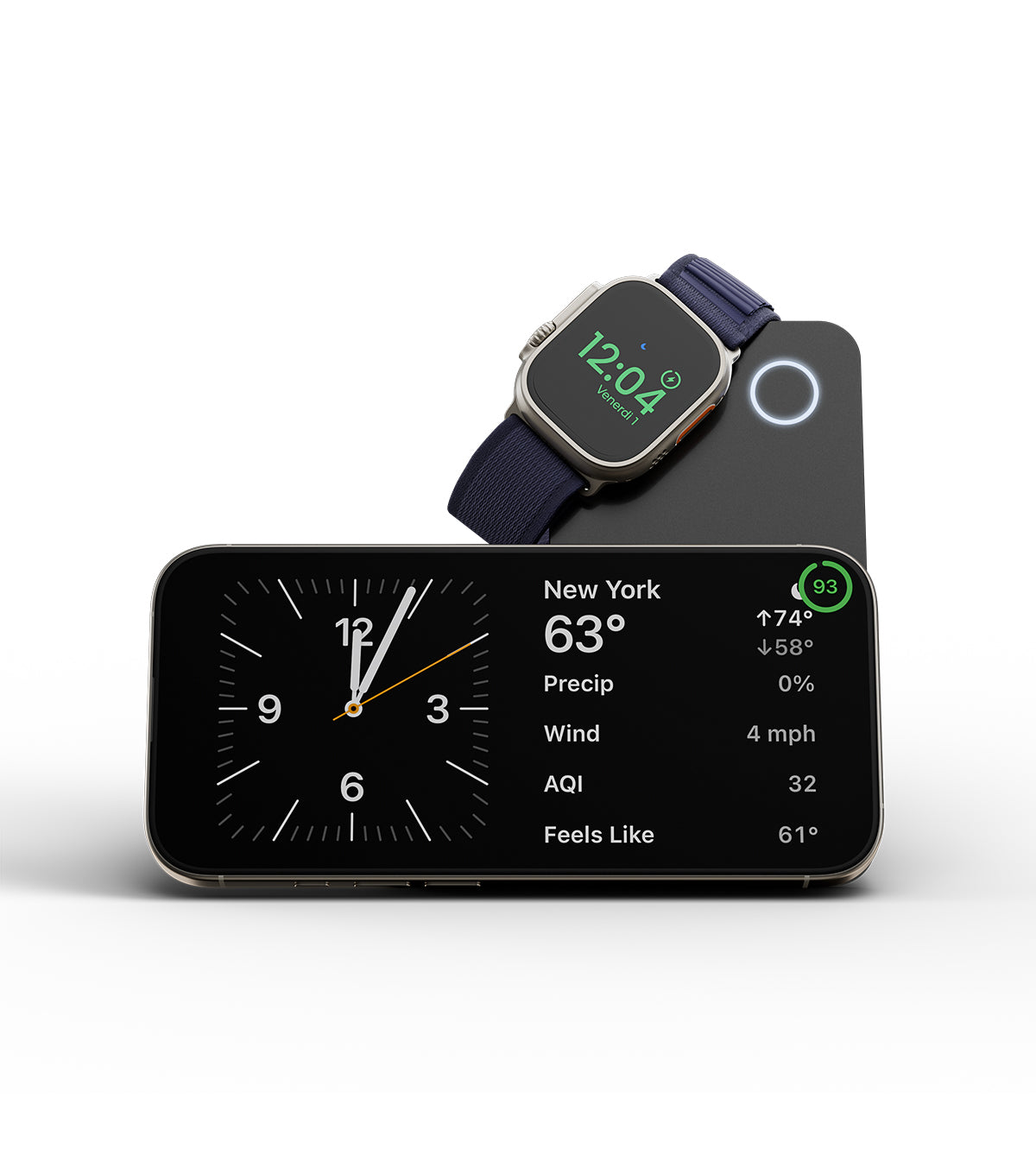 KUXIU K1 15W 快速充電 3合1 MagSafe 行動電源 - 黑色