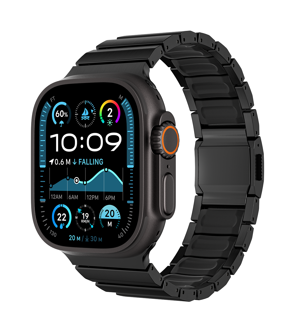 KUXIU Pure Titanium Watch Band with Magnetic Clasp – Black