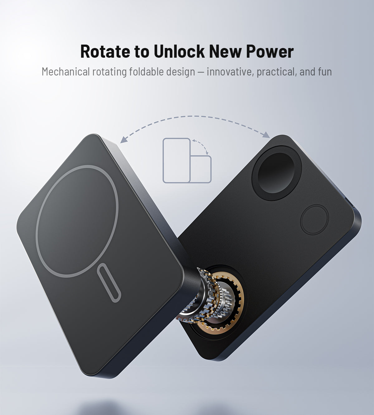 KUXIU K1 Ultra 10000mAh 25W Pengecasan Pantas 3-dalam-1 MagSafe Tanpa Wayar Bank Kuasa - Hitam