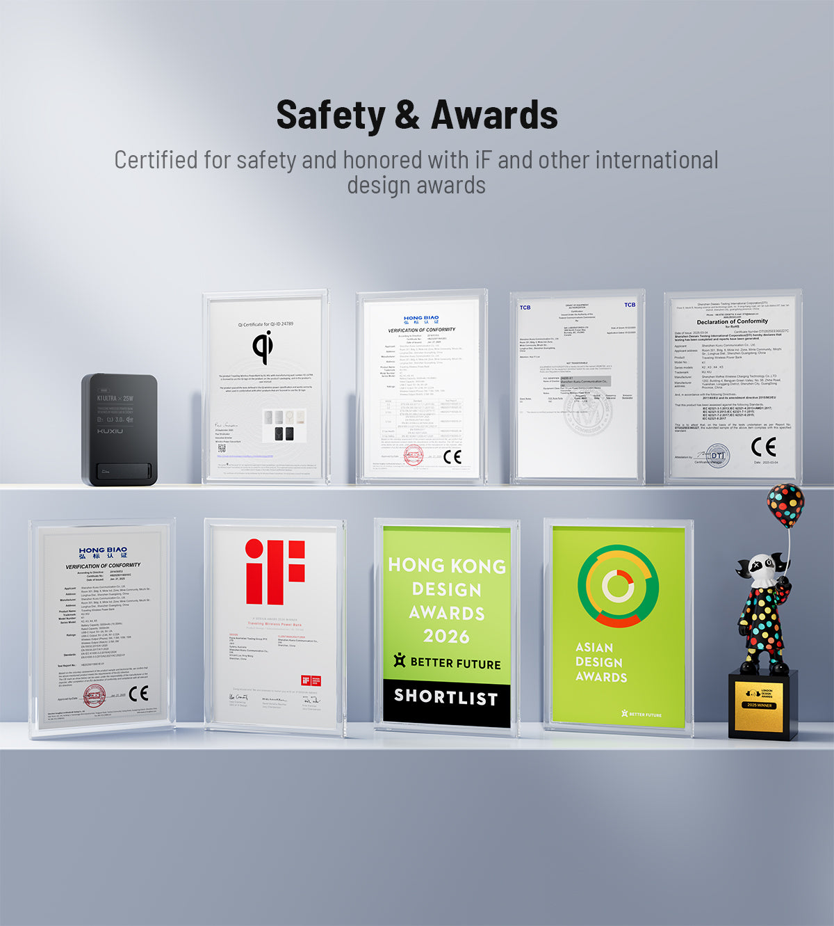 KUXIU K1 Ultra 10000mAh 25W Pengecasan Pantas 3-dalam-1 MagSafe Tanpa Wayar Bank Kuasa - Hitam