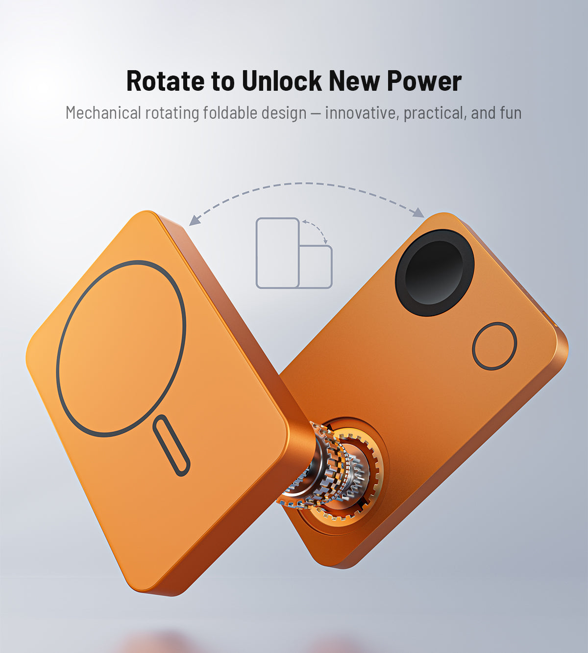 KUXIU K1 Ultra 10000mAh 25W急速充電対応 3-in-1 MagSafeワイヤレスモバイルバッテリー - コズミックオレンジ