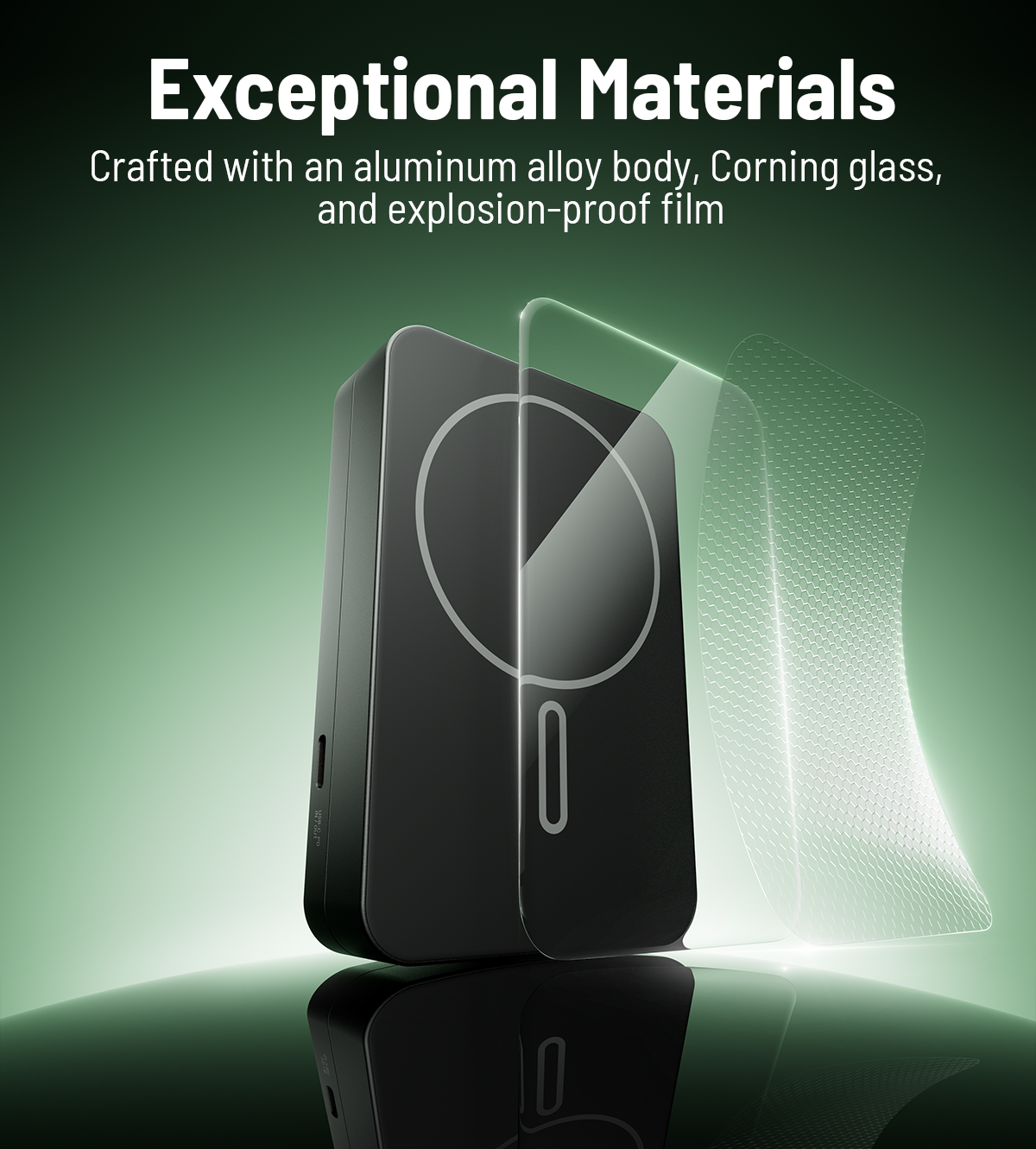 KUXIU K1 Ultra 10000mAh 25W Pengecasan Pantas 3-dalam-1 MagSafe Tanpa Wayar Bank Kuasa - Hitam