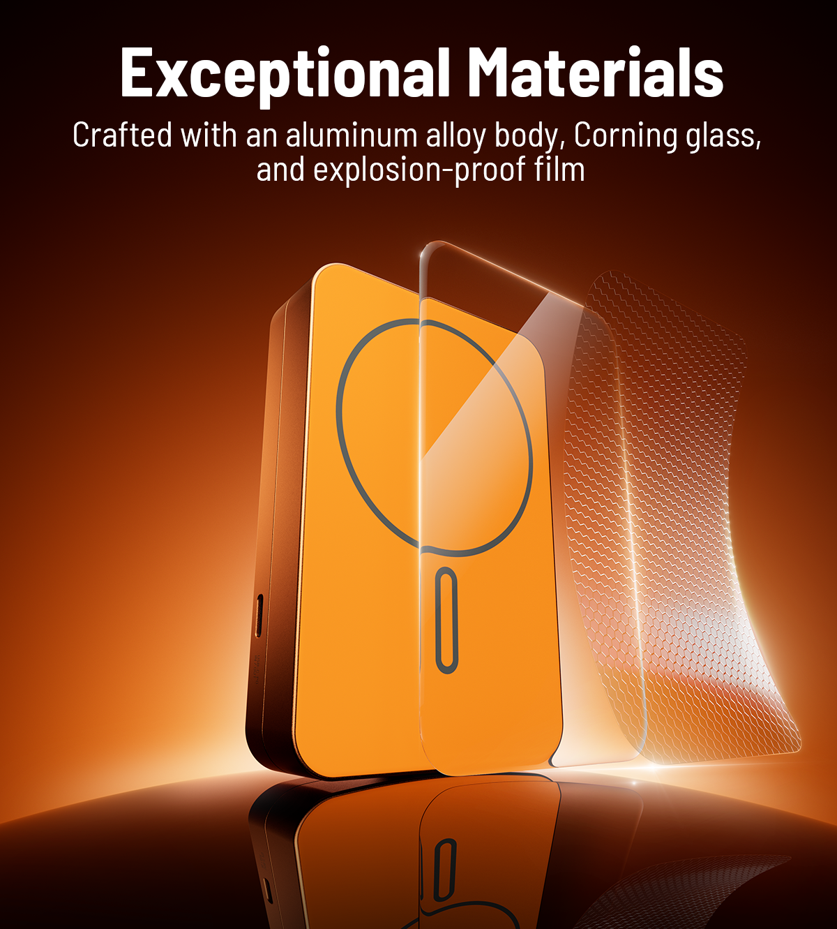 KUXIU K1 Ultra 10000mAh 25W Fast Charging 3-in-1 MagSafe Wireless Power Bank - Cosmic Orange