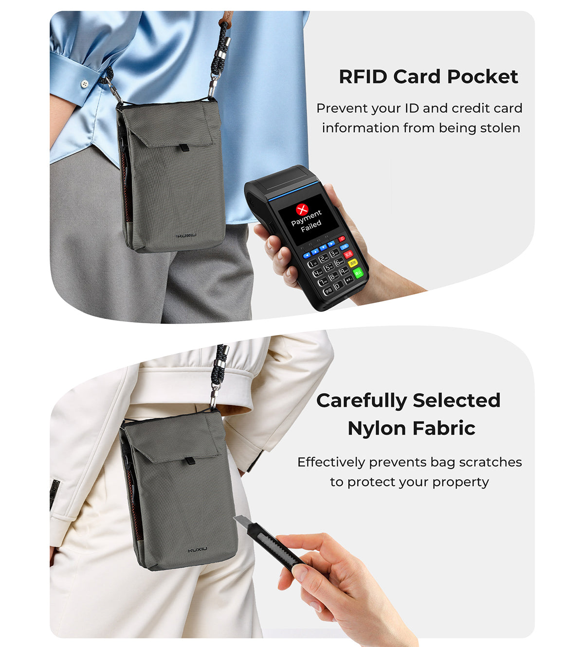 KUXIU Smart Shield Bag – RFID Blocking, Waterproof & Anti-Cut - Khaki