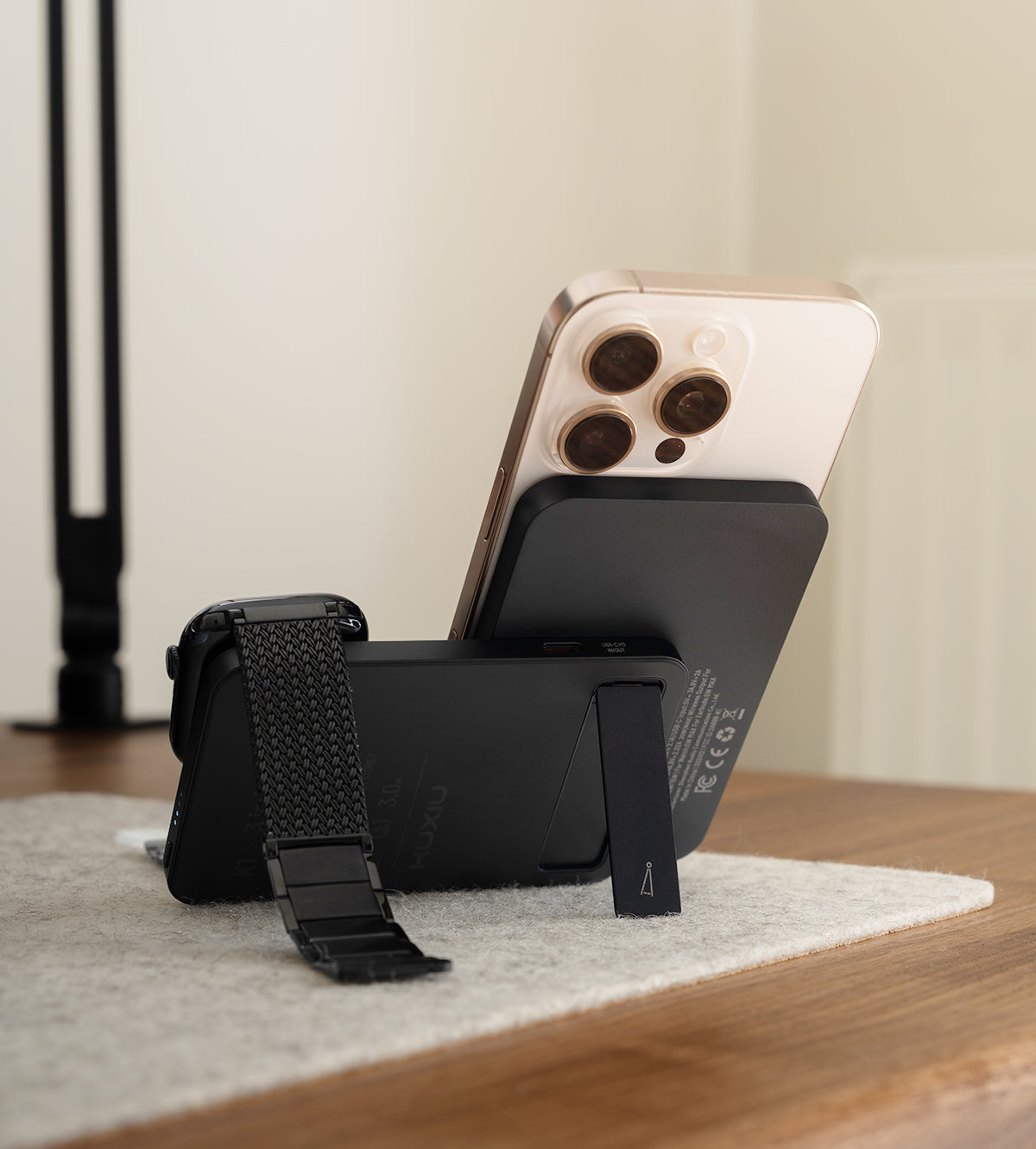 KUXIU K2 Qi2 15W Fast Charging 3-in-1 MagSafe Power Bank - Black