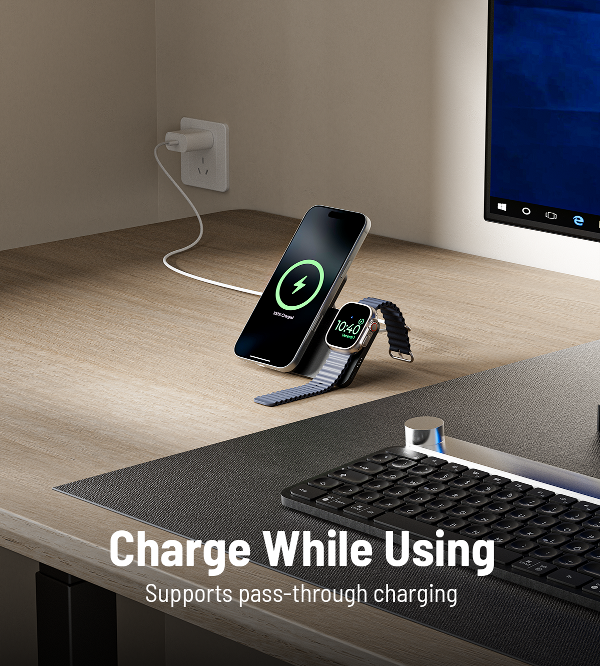 KUXIU K2 Qi2 15W Fast Charging 3-in-1 MagSafe Power Bank - Black