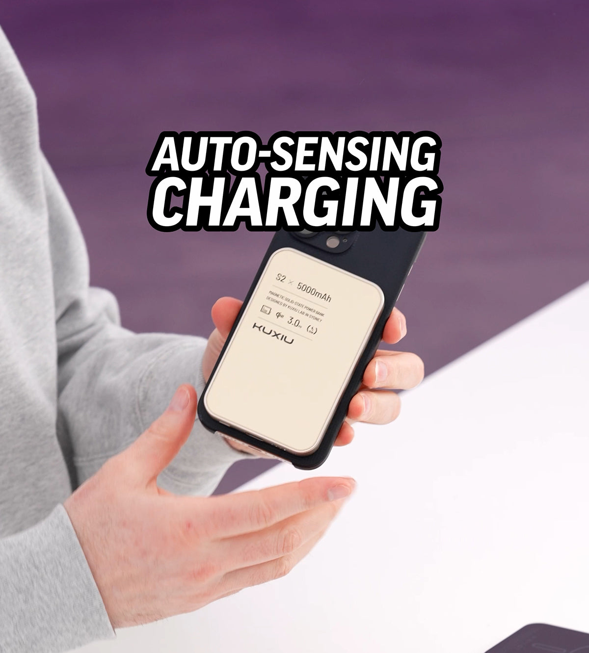 KUXIU S2 Qi2 5000mAh MagSafe Solid-State Power Bank - Titanium