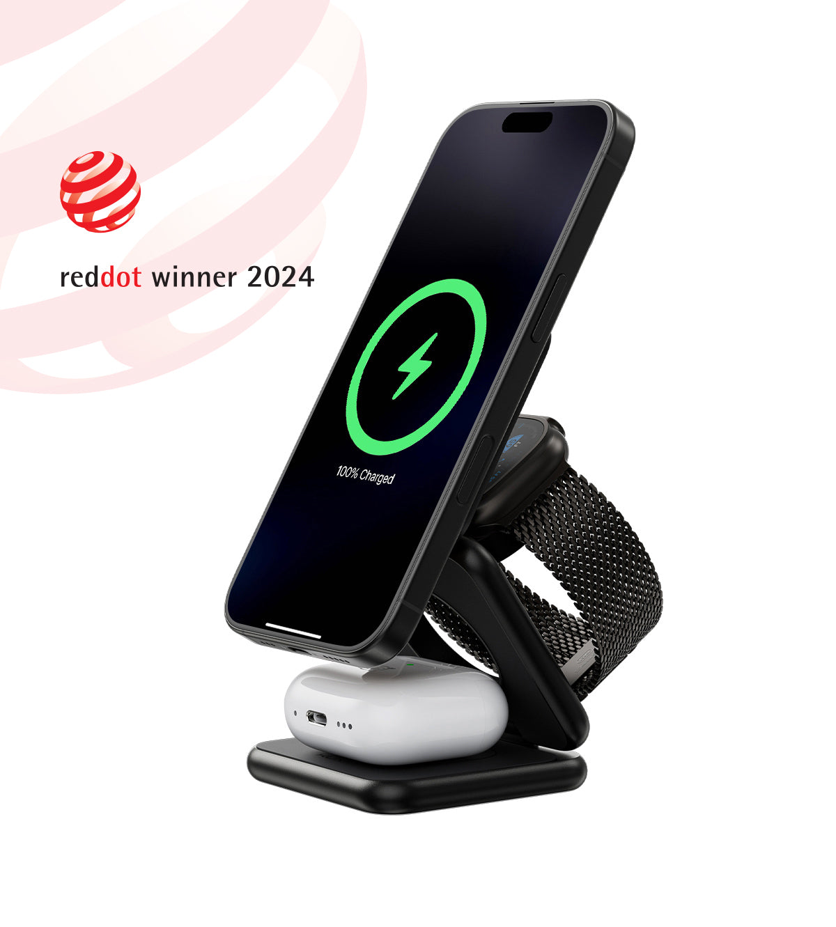 Wireless Charging Iphone Desk Phone Dock KUXIU X40 3-in-1 MagSafe