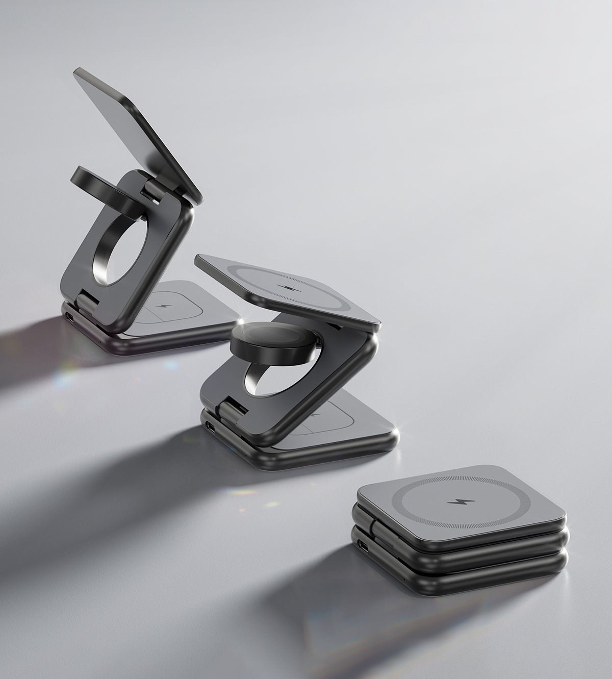 KUXIU X40 3合1 MagSafe 可折疊充電支架 - 灰色