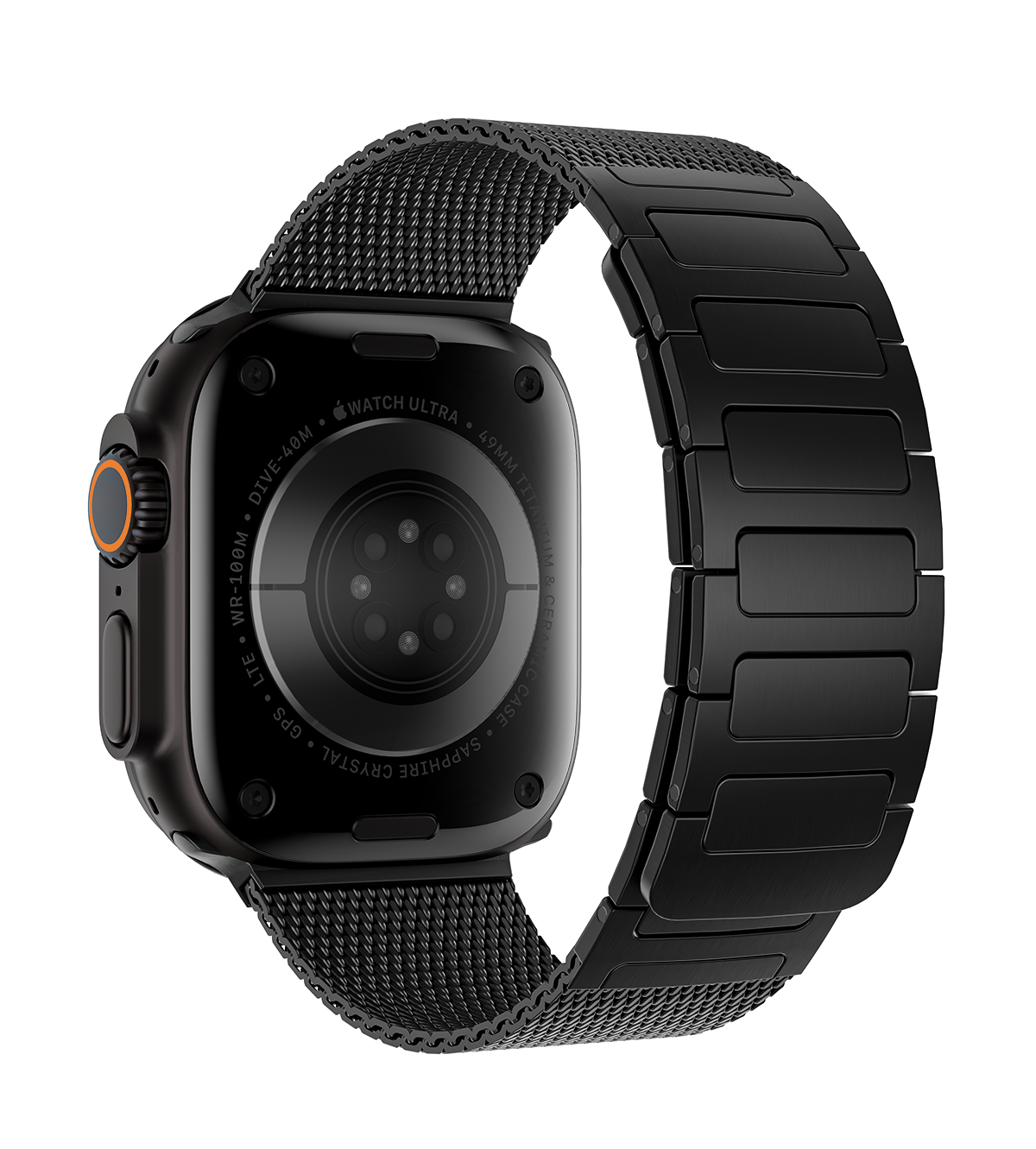 KUXIU Schwarz Edelstahl Magnetisches Apple Watch Armband
