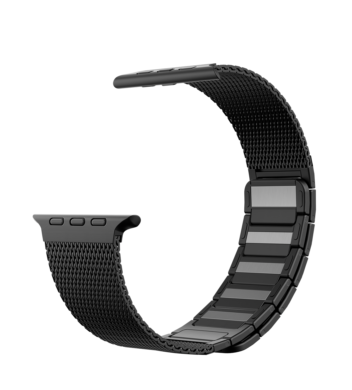KUXIU Schwarz Edelstahl Magnetisches Apple Watch Armband