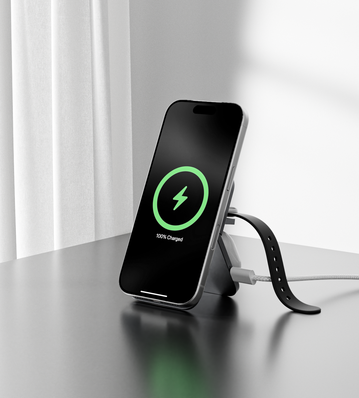 KUXIU K4 Air Qi2.3 Certified 25W 3-in-1 MagSafe Foldable Wireless Charging Stand - Gray