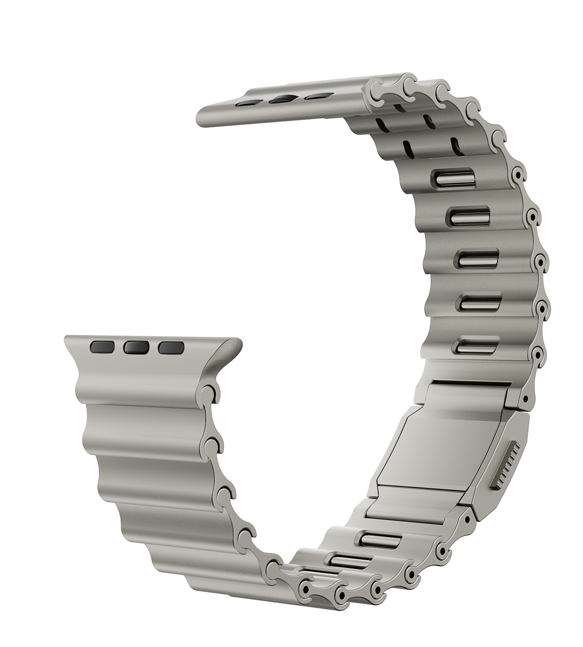 KUXIU Stainless Steel Ocean Band - Titanium