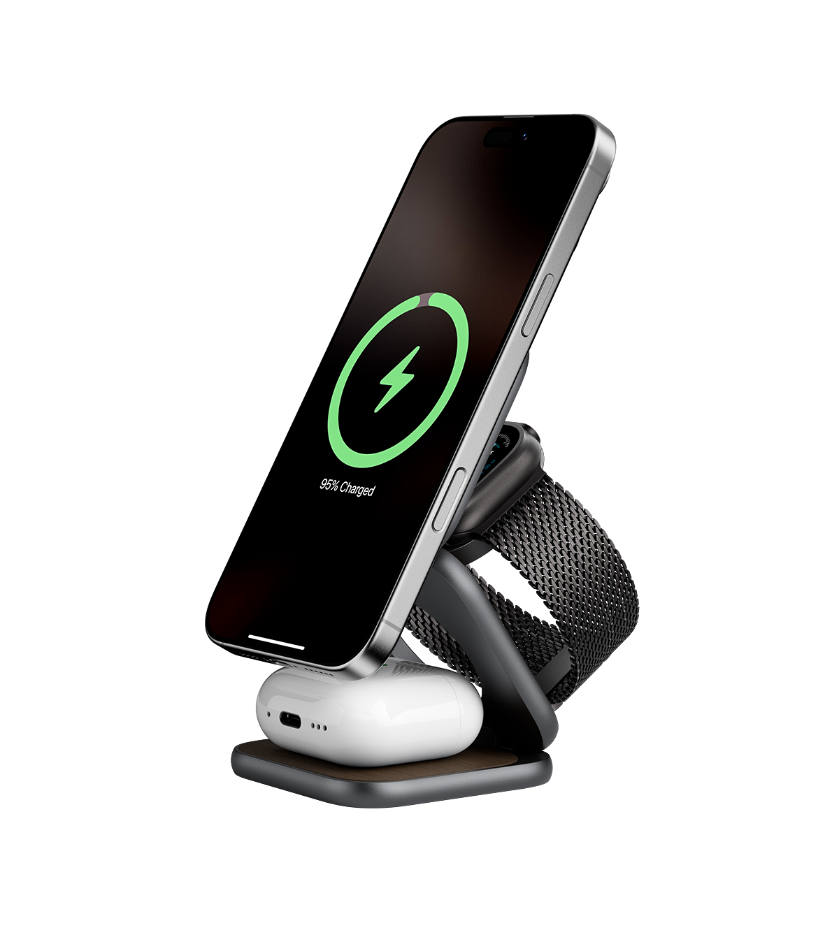KUXIU X40 Turbo Qi2.2 Certificato 25W Supporto di Ricarica Wireless Pieghevole 3-in-1 MagSafe