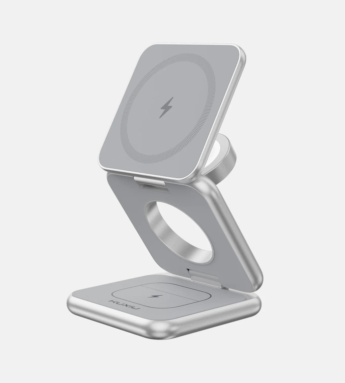 KUXIU X40 3-in-1 MagSafe Foldable Charging Stand - Silver
