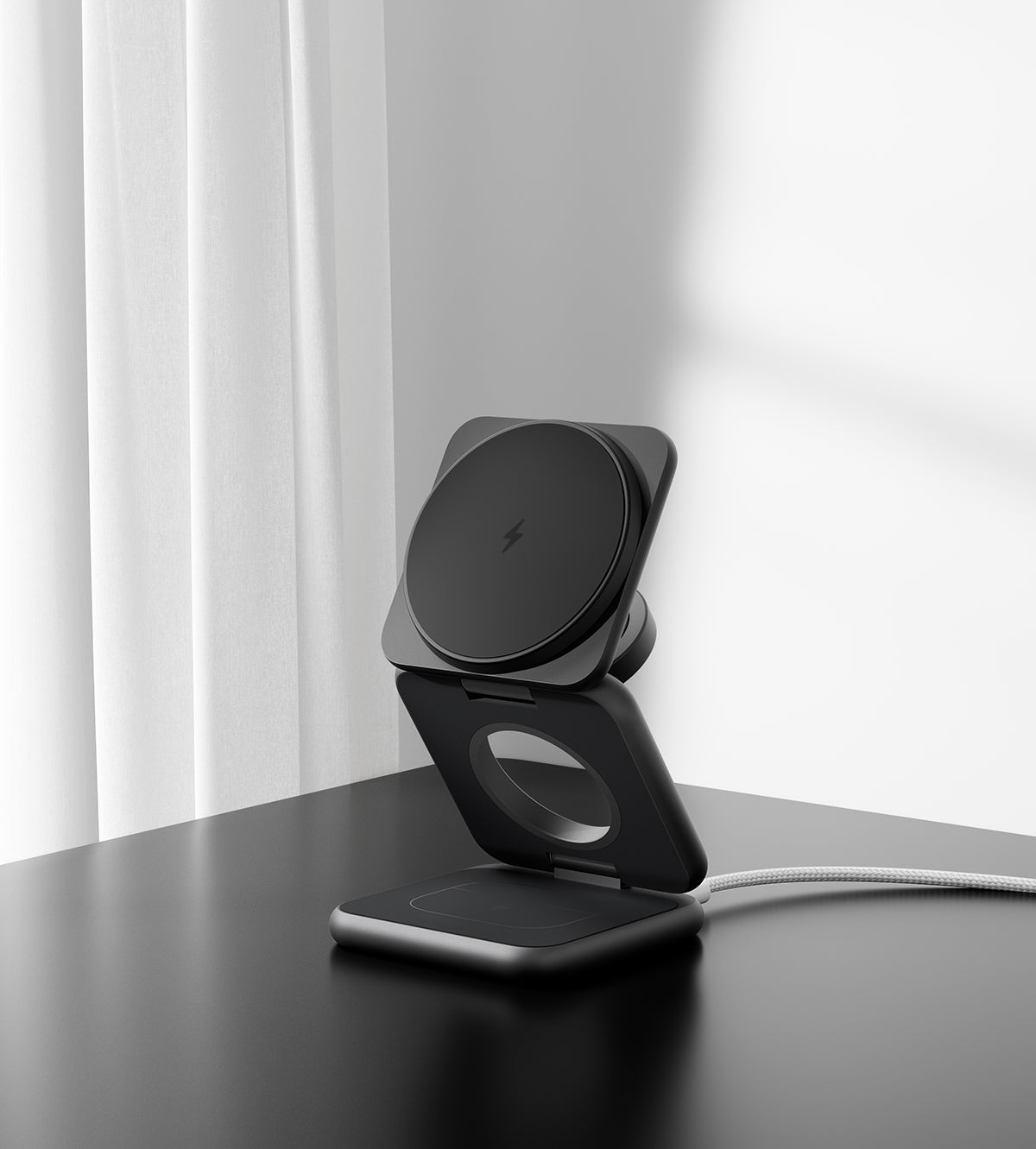 KUXIU X40 Plus 3-in-1 MagSafe Foldable Charging Stand - Black