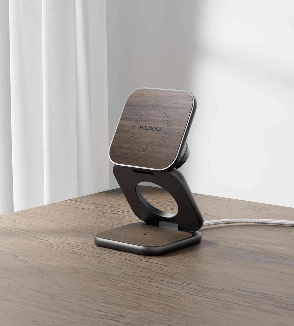 KUXIU X40 Turbo Qi2.2 認證 25W 3合1 MagSafe 可折疊無線充電支架
