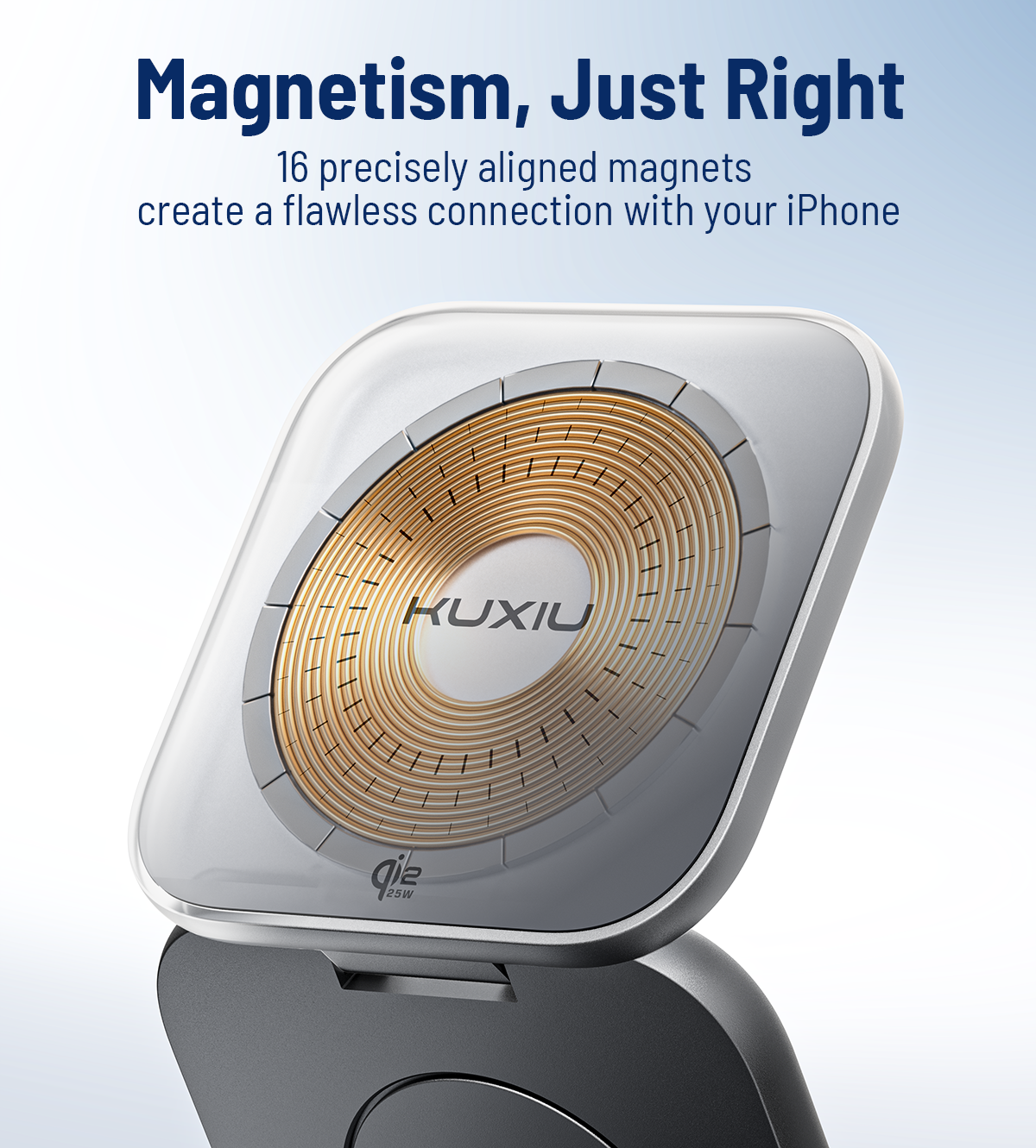 KUXIU X40 Turbo Qi2.2 Certified 25W 3-in-1 MagSafe Foldable Wireless Charging Stand