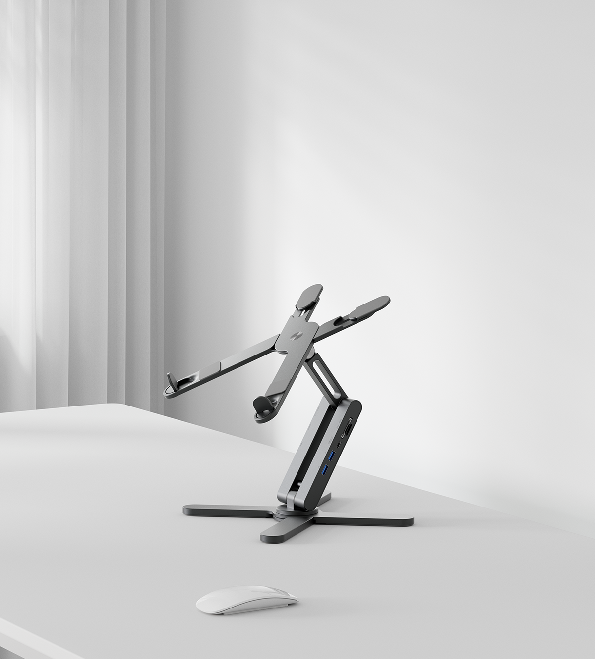 KUXIU X53 Mini Ergonomic Laptop Stand with Built-in 8-in-1 Hub