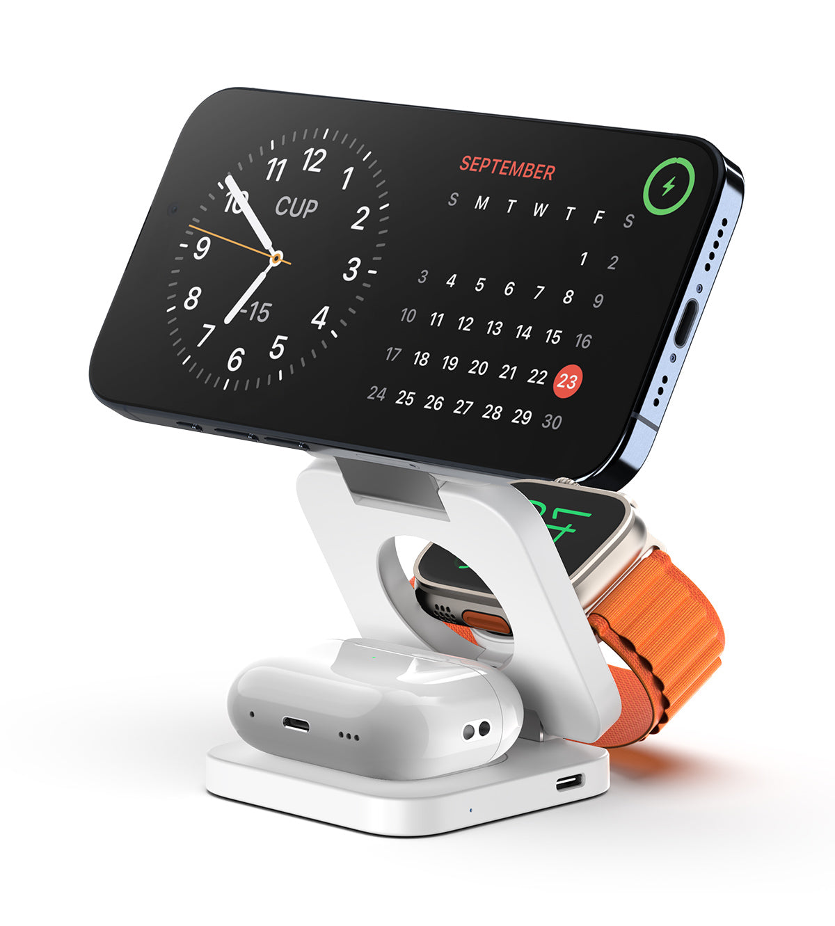 KUXIU X55 Chargeur et support magnétique sans fil pliable 3 en 1