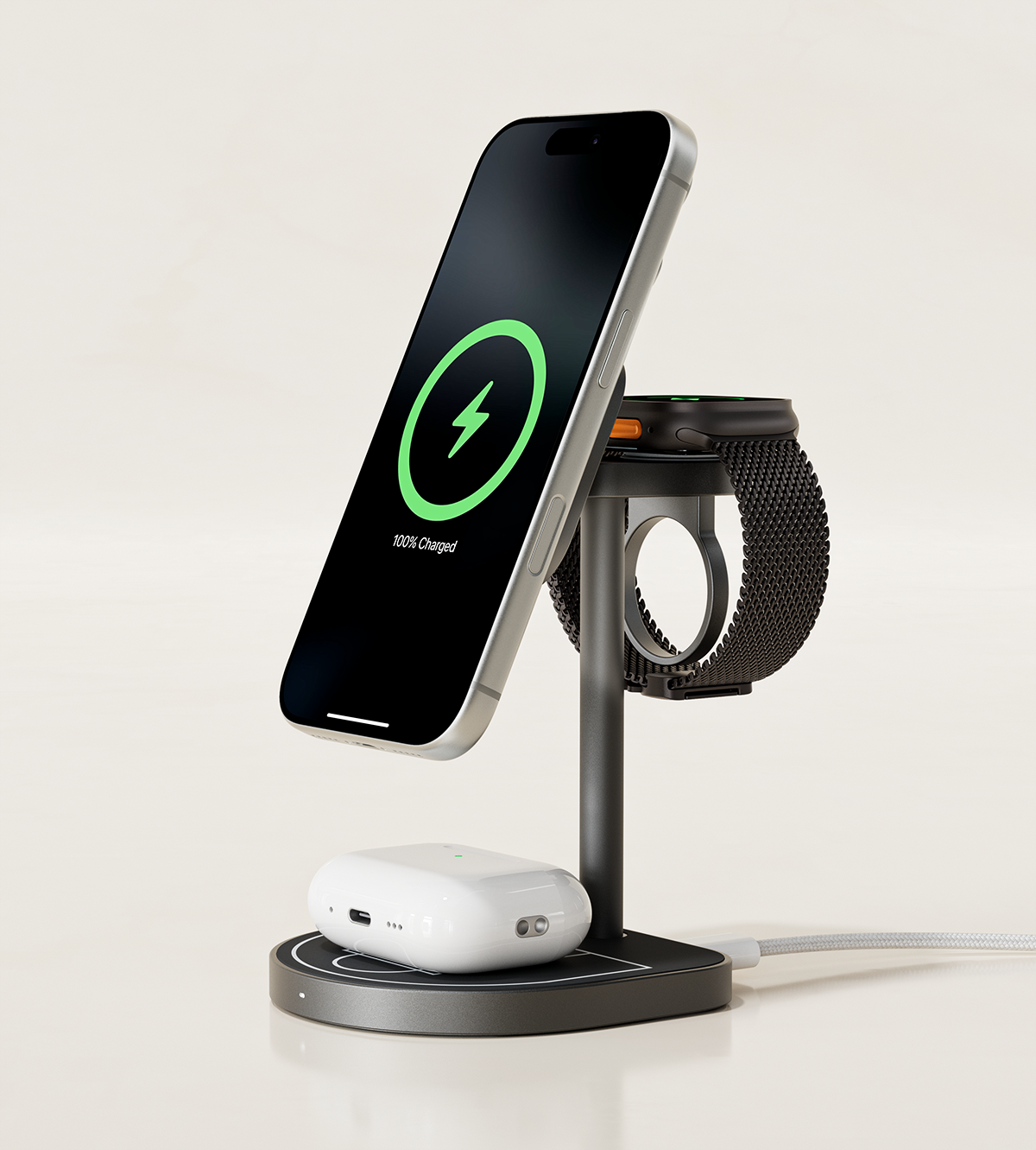 3-in-1 Wireless Charging Stand Wireless Charger, Corn 3 in 1 Wireless Charging Station, Fast
