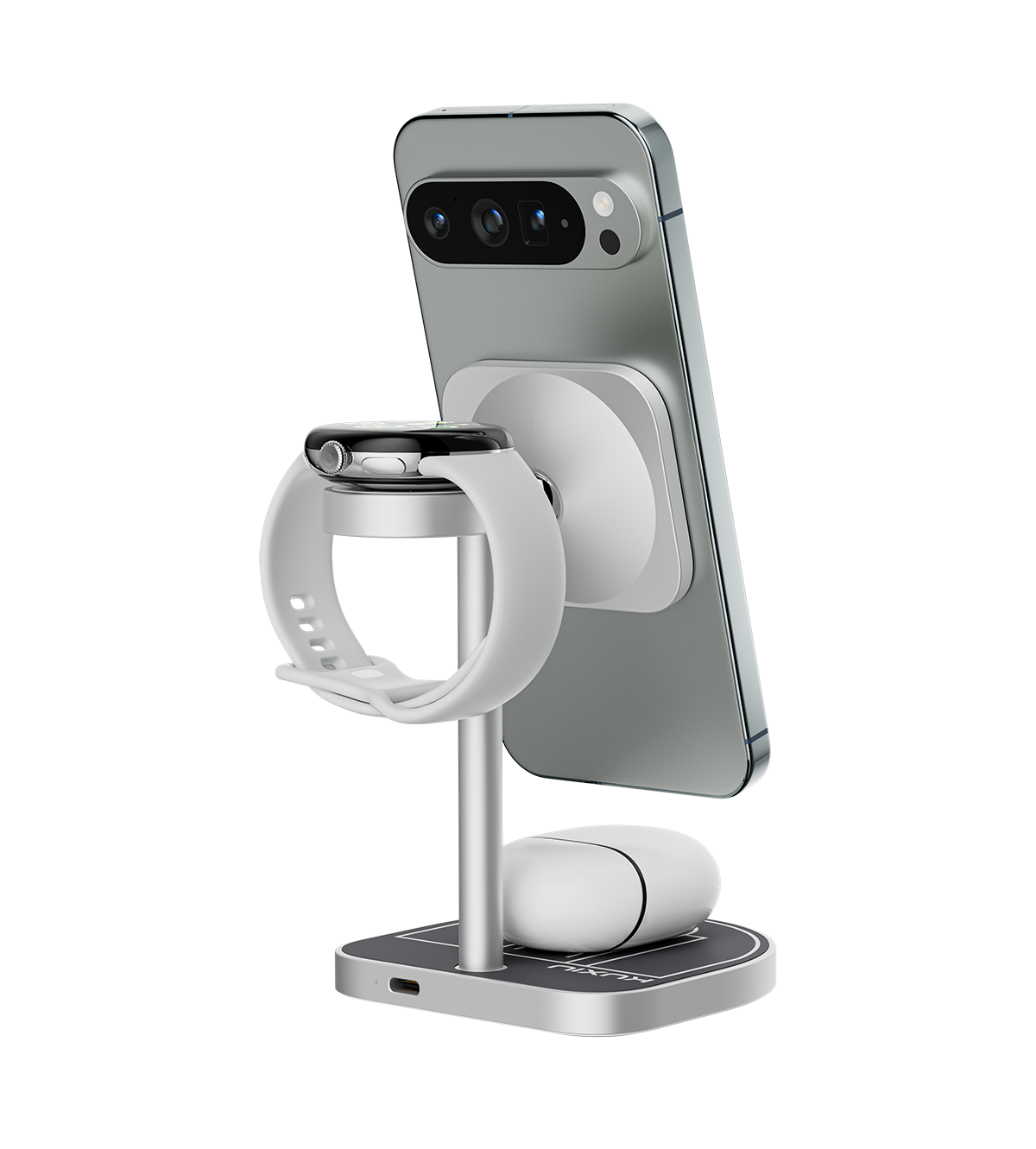 KUXIU 3-Point Power Creative 3-in-1 MagSafe Charging Stand for Google Devices