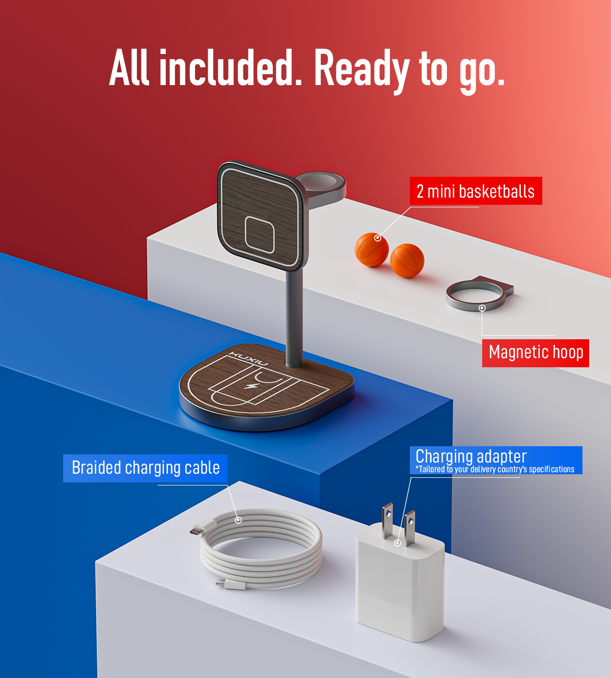 Supporto di Ricarica Wireless Magnetico 3-in-1 Creativo KUXIU Qi2 a 3 Punti - Finitura in Legno