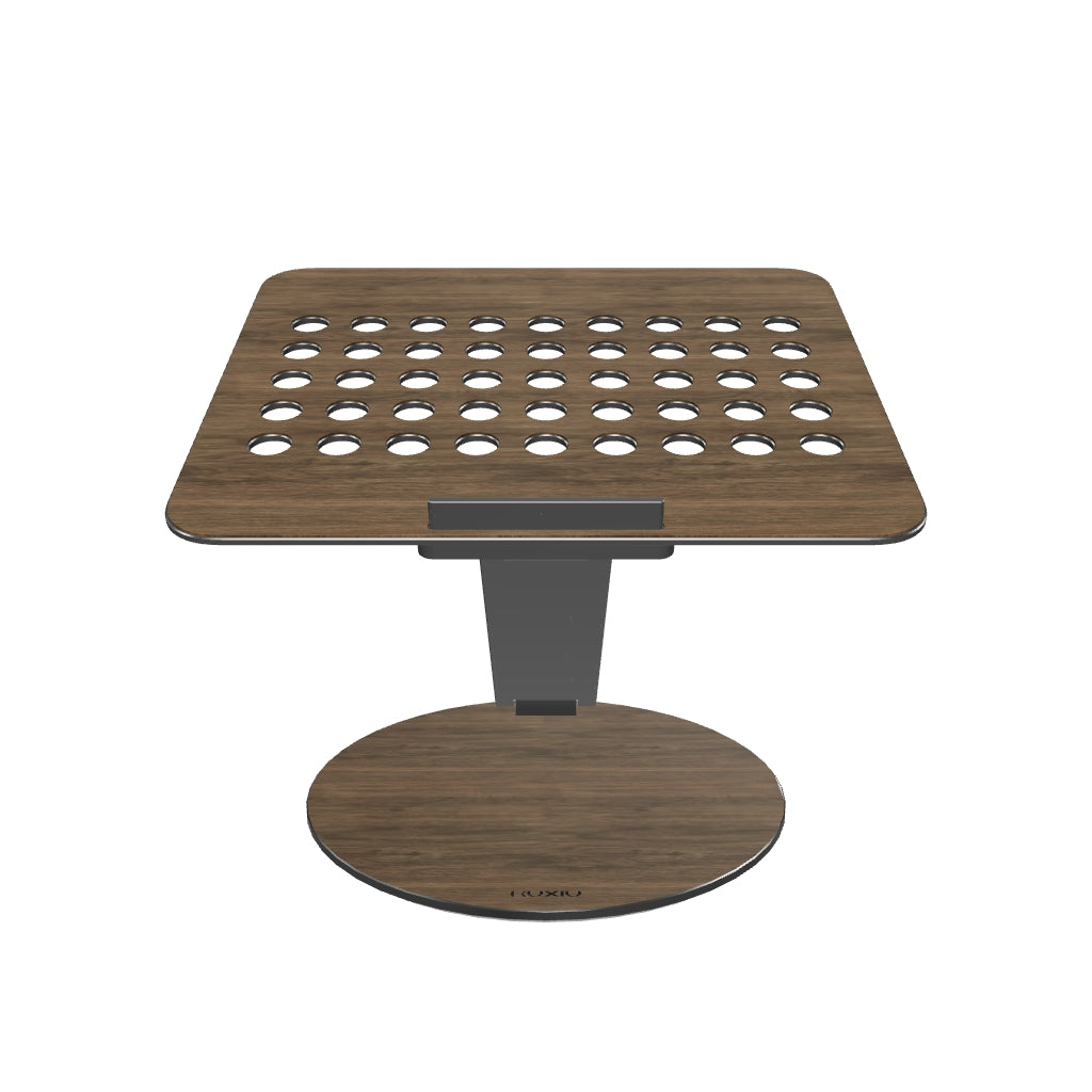 KUXIU X53 Ergonomischer Laptopständer mit integriertem 8-in-1-Hub - Holzmaserung