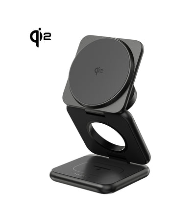 KUXIU X40Q Składana Stacja Ładowania 3-w-1 MagSafe z Certyfikatem Qi2 – Czarny