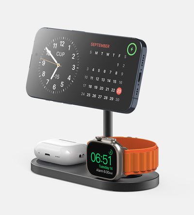 KUXIU X23 Pro 3-in-1 MagSafe Dual-Core Fast Charging Stand – Gray