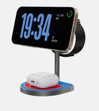 KUXIU 3-Point Power Creative 3-in-1 Magnetic Wireless Charging Stand - Red-Blue