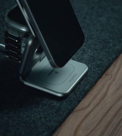 KUXIU X40Q Qi2 3-w-1 Składana Magnetyczna Stacja Ładowania Bezprzewodowego - Titanium Gold