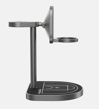 KUXIU 3-Point Power Kreativní 3v1 MagSafe Nabíjecí Stojan - Černá