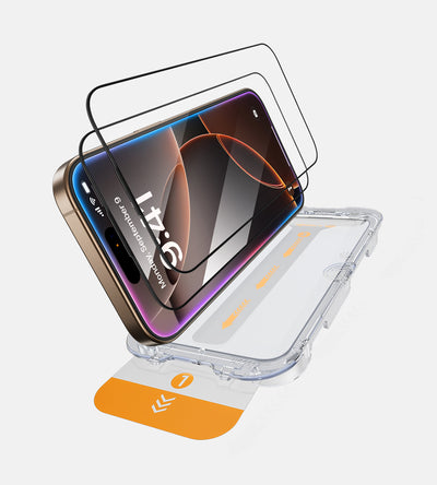 KUXIU iPhone 16 2.5D Displayschutzfolie aus gehärtetem Glas [2+2 Pack]