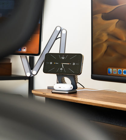 KUXIU X40Q Qi2-Zertifizierter 3-in-1 MagSafe Faltbarer Ladeständer - Grau