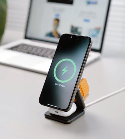 KUXIU X40Q Składana Stacja Ładowania 3-w-1 MagSafe z Certyfikatem Qi2 – Czarny