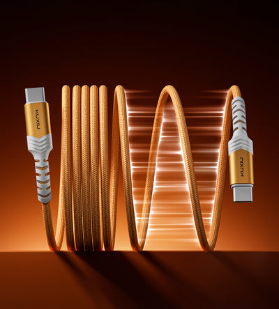 KUXIU 240W 1,5 m magnetisches, selbstaufwickelndes Kabel – Cosmic Orange