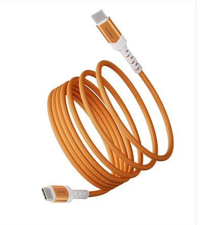 KUXIU 240W 1,5 m magnetisches, selbstaufwickelndes Kabel – Cosmic Orange