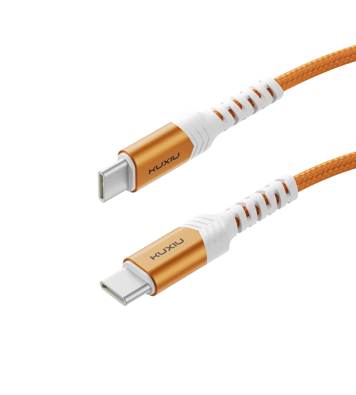 KUXIU 240W 마그네틱 자동 감김 케이블 (USB-C to USB-C) - 코스믹 오렌지
