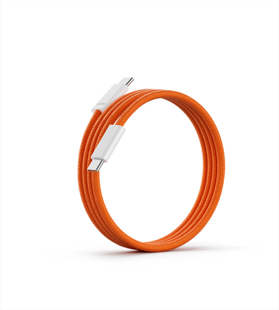 KUXIU 240W Magnetic Auto-Coiling Cable (USB-C to USB-C) - Cosmic Orange