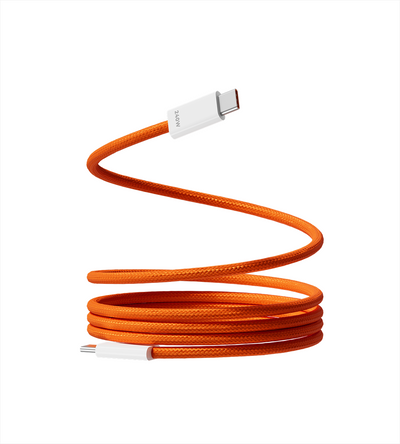 KUXIU 240W Magnetic Auto-Coiling Cable (USB-C to USB-C) - Cosmic Orange